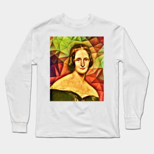 Mary Shelley Snow Portrait | Mary Shelly Snow Artwork 14 Long Sleeve T-Shirt
